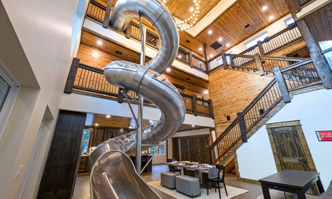 Broken Bow Cabin | Rooftop Patio Fun New Luxury Cabin with Pool, Indoor 3-Story Slide, Pet Friendly