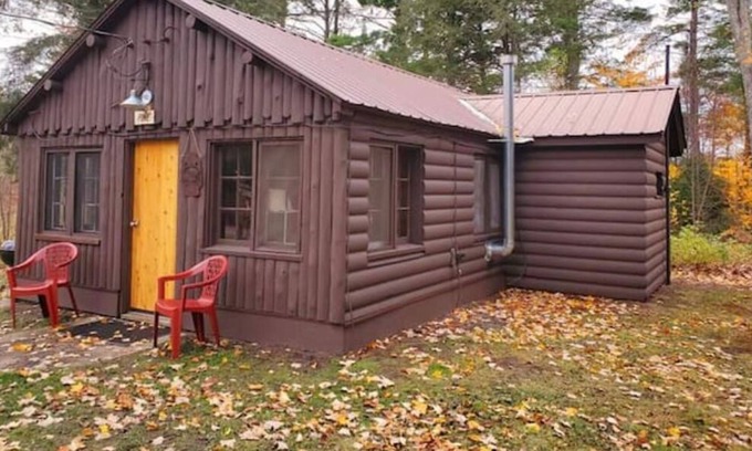 Wetmore Cabin | Rustic and cozy knotty pine cabin. The Pine at Hiawatha Cabins