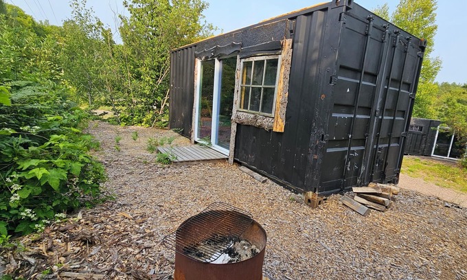 Mohawk Cabin | Rustic shipping containers made into cozy cabins. Located U.P.'s Copper Country.