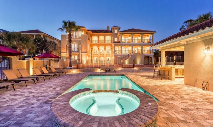 Miramar Beach House | SANDY BEACH ESTATE: Gated, 9100 sq ft Estate with Pool, Hot Tub, Game Room! Perfect for Events!