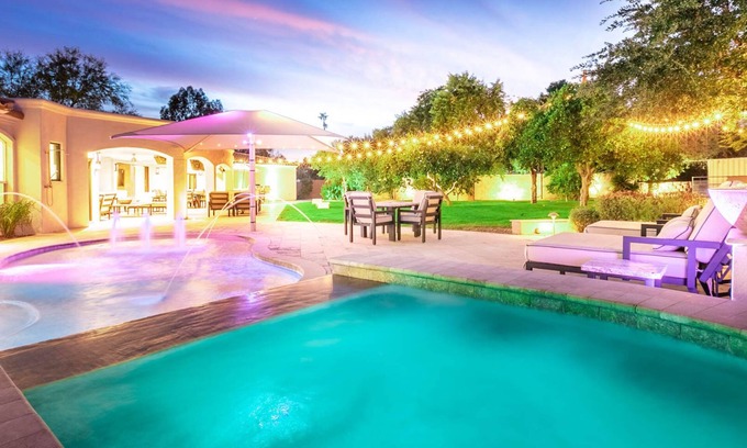 Central Scottsdale House | Scottsdale Ranch: Grand Living w/Guest Villa, Saltwater Pool & Citrus Grove