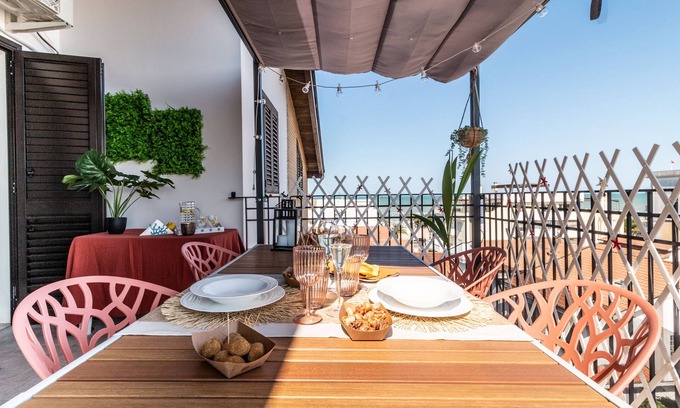 Tortoreto Lido Apartment | Sea View Panoramic Apartment With Terrace Wifi and Parking