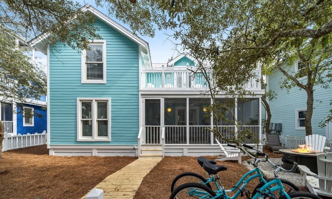 Seaside House | Seaside "Leave of Absence" | 2 BR | Sleeps 6 | Screened Porch + Fire Pit!