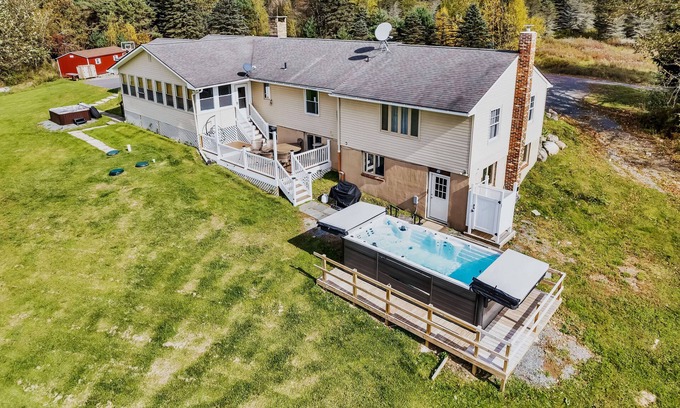 Blakeslee House | Secluded 20 acre Near ski, fish. Hot tub, swim spa