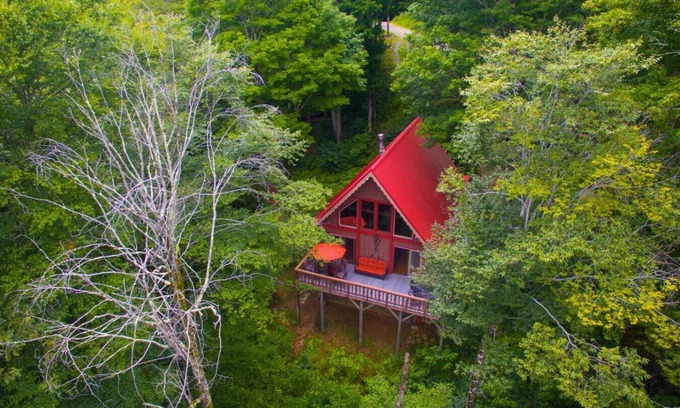 Wolf Laurel Cabin | Secluded Mountain Cabin w/Hot Tub, Firepit & View