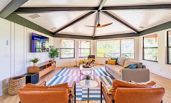 Three Rivers Villa | Secluded Mtn Top Family Haven w/Views Spa & Arcade