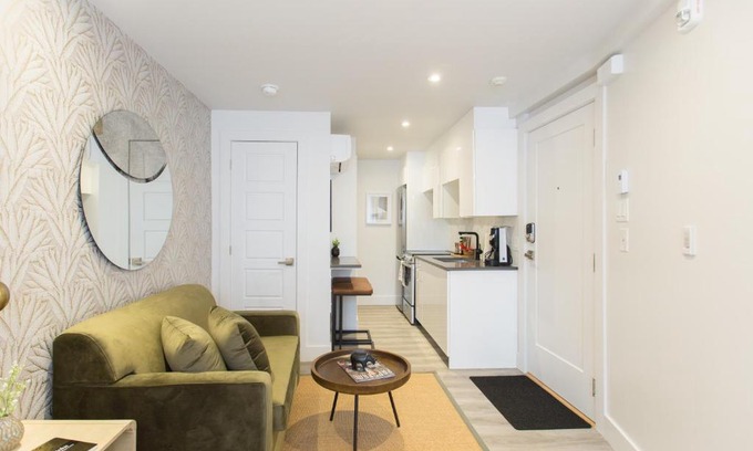 Little Italy Apartment | Serene and Styled Little Italy Studio full bath by Den Stays