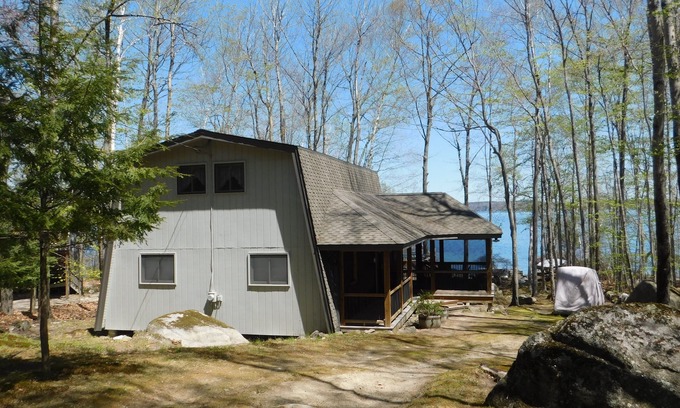 Standish Ski Chalet | Serene Frye Island waterfront with beautiful sunrise views over Raymond Cape.