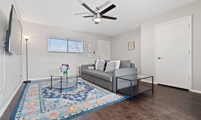 Central Arlington Apartment | Six Flags suite professionally cleaned with luxe king bed
