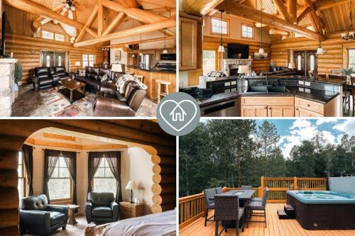 Three Peaks House | Ski Hike Relax - Log Cabin with Views - Hot tub