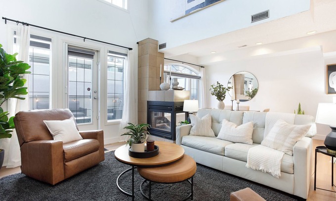 Beltline Apartment | Skyline Loft | 2BR, 2BA with 2 Balconies + BBQ | Sleeps 8 | Tower Views & Fire