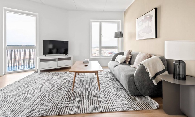Copenhagen SV Apartment | Sleek Valby 2BR w/ W/D, Office & Balcony, nr Grønttorvet, by Blueground