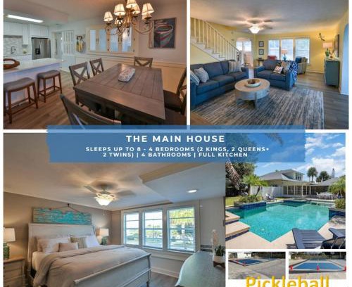 Varnum Park House | Sleeps 8 2King 1Queen 2twin Pool Pickleball Beach River