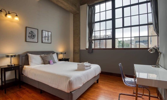 West Poplar Apartment | Sosuite | 2BR Apt w. W/D, Gym, On-Site Restaurant