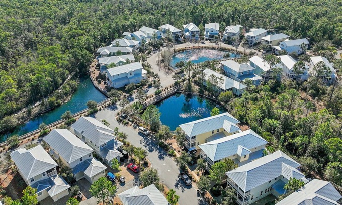 Santa Rosa Beach House | Southern Bliss: Family Retreat with Pond and Nature Views, Free 6 Bikes, New 6-Seater Golf Cart, Heated Pools