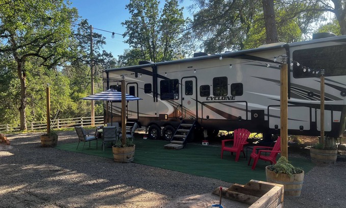 Jamestown House | Spacious 2-bedroom RV with AMAZING patio area!