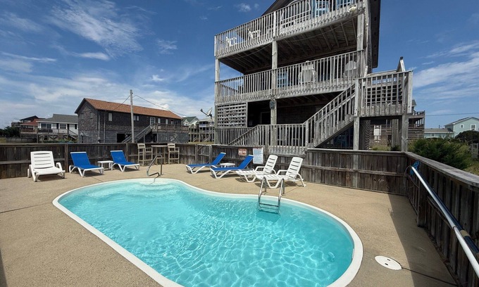 Rodanthe House | Spacious Beach Home w/Pool, Hot Tub, Game Room & Ocean Views