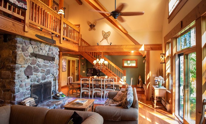 Lake Placid Cabin | Spacious & Comfortable! Walk to Town, Hot Tub, Best Value In Town-EV charger