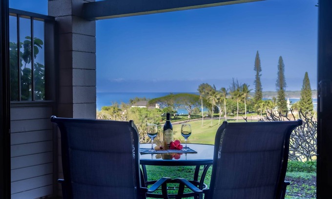 Kapalua Apartment | Spacious ground floor, ocean view Kapalua Ridge Villa private condo with AC