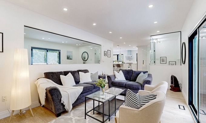 Springwater House | Spacious home with a private pool, hot tub, multiple decks, washer/dryer, & AC