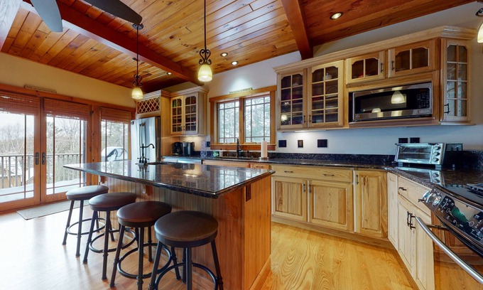 Gilford House | Spacious lake-view gem with game room, central AC & fast WiFi