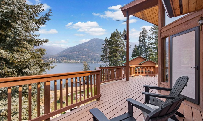 Hope House | Spacious lakefront home with private hot tub, dock, boat lift, views & game room