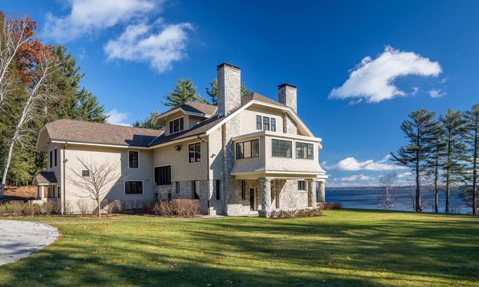 Sebago House | Spacious Luxury Retreat on Sebago Lake: Elegant Home with Private Dock and