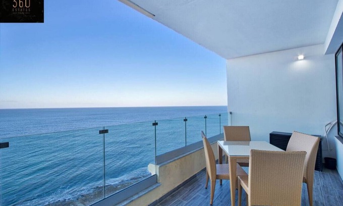 Tower Road Apartment | Spacious Seafront 3BR, Sliema