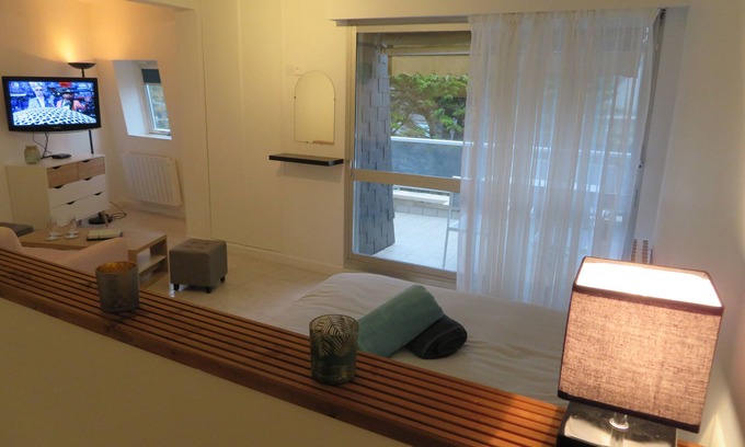 Benodet Apartment | SPACIOUS STUDIO WITH BALCONY with small sea view