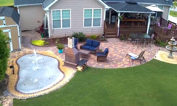 Athens House | Spacious suite with fenced back yard, deck, gas grill, fireplaces and splash pad