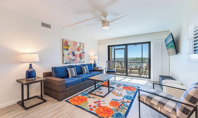 Sanibel Condo | Spaciousness abounds in this two-bedroom ground floor unit. Steps to pool.