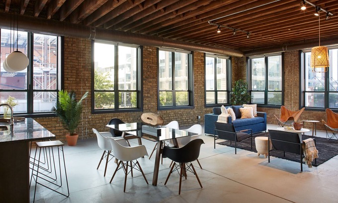West Loop Apartment | Spectacular Corner 3BR Loft In Fulton Market | Featured In Architectural Digest