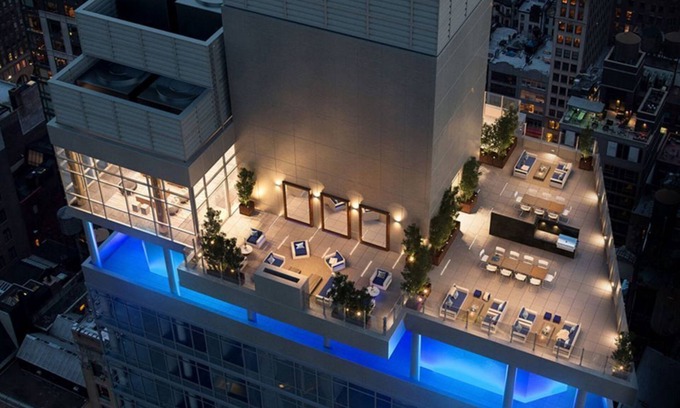 Koreatown Condo | Spectacular Studio with Pool and Outdoor Fireplace at Solari