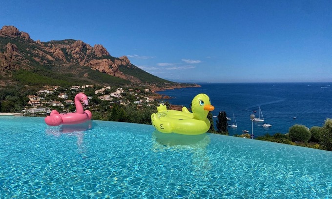 Antheor Villa | Splendid sea and Esterel views, sandy beach 300m away, infinity pool