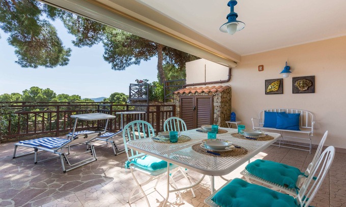 Porto Pino Apartment | Splendid View Porto Pino Hill