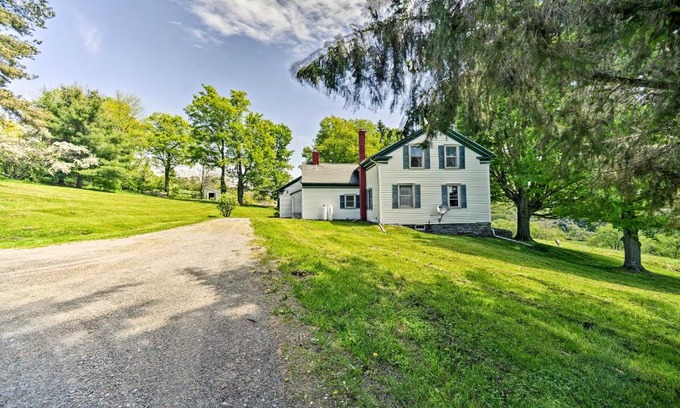 Stamford House | Stamford Farmhouse with Deck in Catskill Foothills