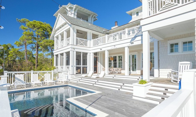 Panama City Beach House | Stay on 30A: Gulf Bridge, Private Beach- Golf Cart!