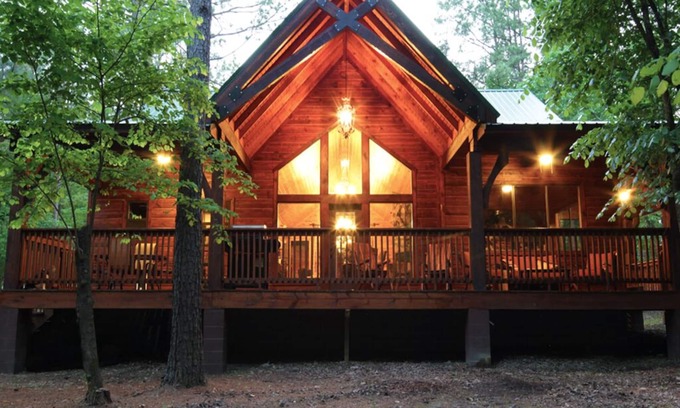 Broken Bow Cabin | Step inside to see the lush décor and cathedral ceiling. Pool Table, Hot Tub!