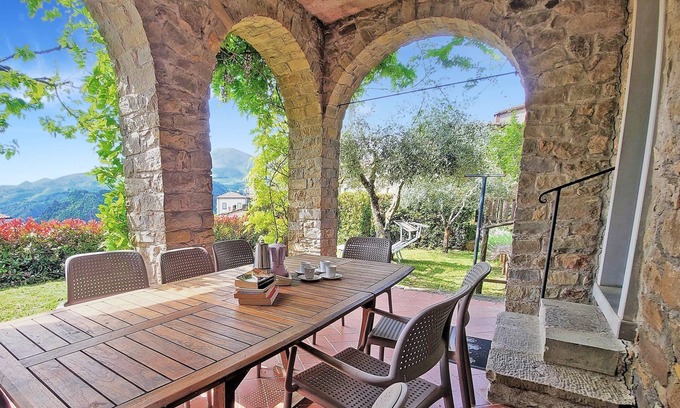 San Romano in Garfagnana Villa | Stone cottage with wonderful loggia, private pool, walk to facilities.