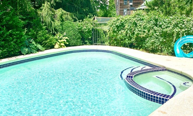 Westbrook Center House | Stroll to beach at charming, historical, rustic home w/expansive yard & pool.