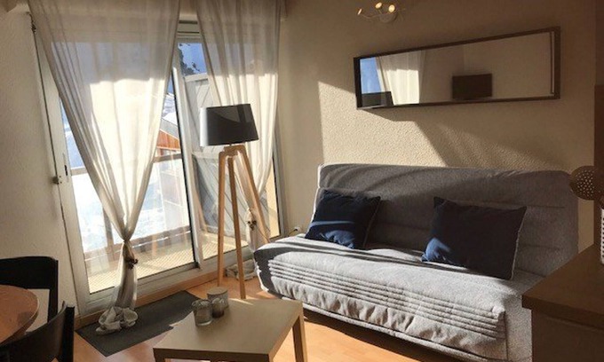 La Mongie Apartment | Studio cabin for 4 with balcony - La Mongie, near slopes