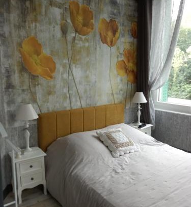 Olliergues Apartment | Studio Malou, cuisine, salle d'eau, terrasse amenagée
