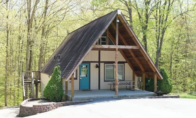 Bloomington Cabin | Stunning Aframe Cabin with Deck
