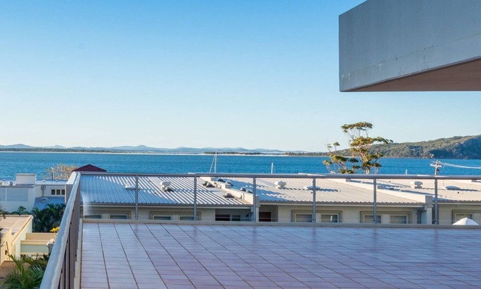 Shoal Bay Apartment | Stunning apartment with water views and a pool