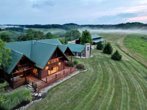 Keene House | Stunning Cedar Log Home with Panoramic Views - Hot Tub - Game Bar & Theatre Rooms