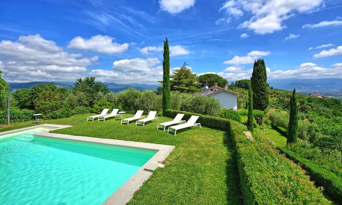 Serravalle Pistoiese Villa | Stunning private villa with A/C, private pool, WIFI, TV, patio, panoramic view and parking