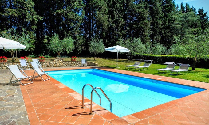Poggiarello Villa | Stunning private villa with private pool, A/C, WIFI, patio, panoramic view, parking, close to Siena