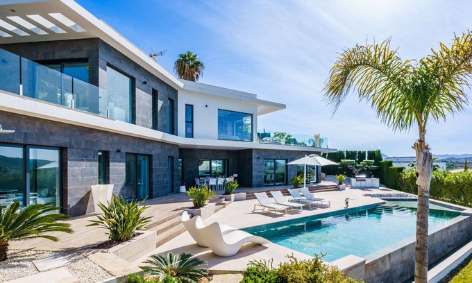 Cansalades Villa | Stunning private villa for 8 people with hot tub, private pool, WIFI, A/C, TV and patio