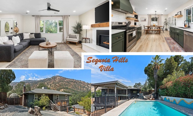 Three Rivers House | Stunning Sequoia Hills Villa w/pool, Game room, Hot tub, Firepit and EV charger