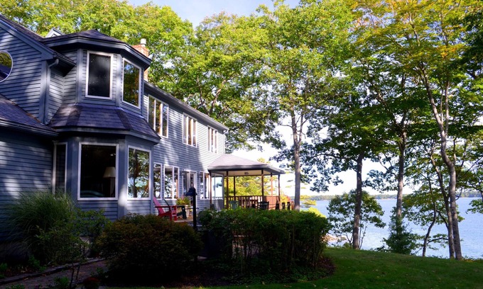 Freeport House | Stunning Views from Spacious Oceanfront Home on Freeport's Wolfe's Neck